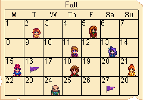 Fall calendar background