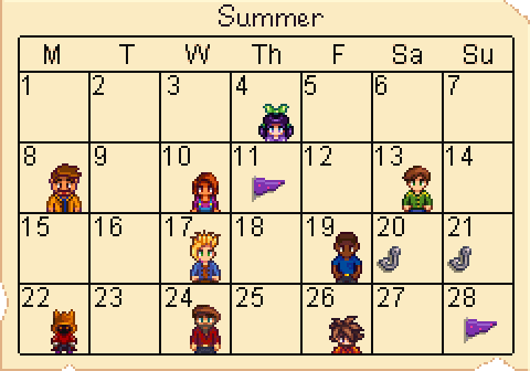 Summer calendar background