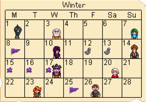 Winter calendar background